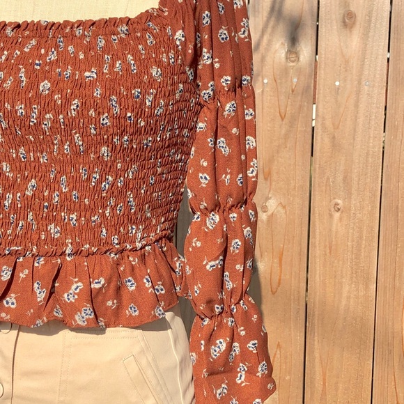 Floral Smock Peasant Blouse - Picture 8 of 8